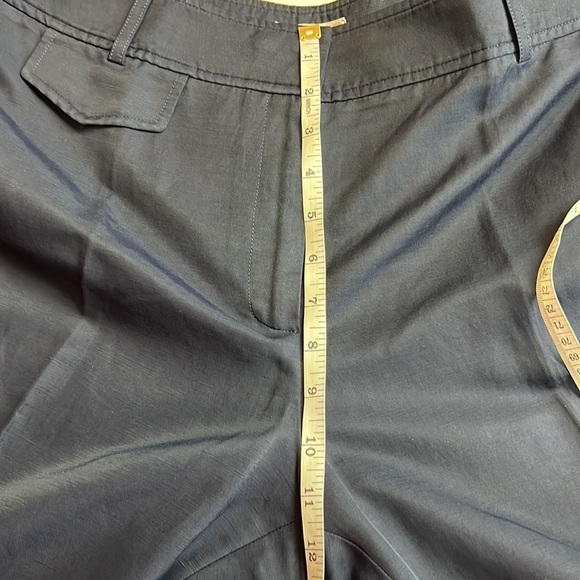 Talbots Pants Womens Size 16 Navy Blue Linen Blend Mid Rise Wide Leg trousers - Picture 8 of 11